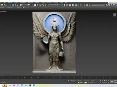 Ancient Mesopotamian or Sumerian god standing Free low-poly 3D model