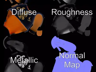 Royal Velvet Sandal model pack Low-poly 3D model