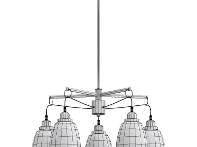 freya-louise-fr4167-pl-05-bl four light chandelier with clear... 3D model