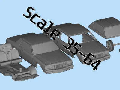 Third gen chevy Caprice Classic 2 Door stl model car parts 3D print model