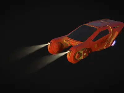 Space Car Sci Fi Low-poly 3D model