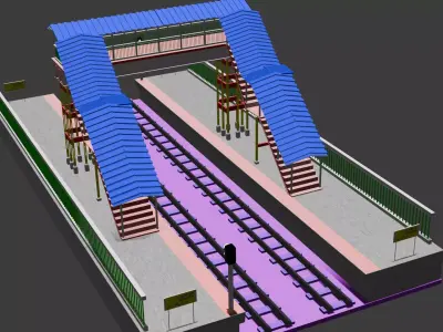 Indian railway statiion 3D model