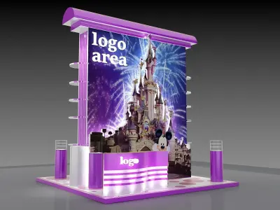 Exhibitions Kiosk Partition Booth advertising Stand Design 3D model