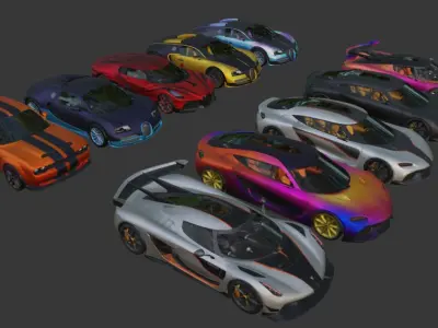 PUBG vehicles Sport pack 2 Low-poly 3D model