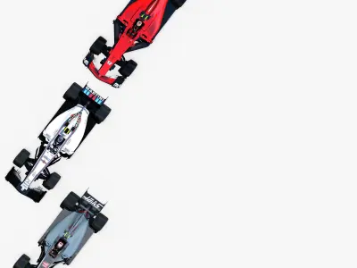 Formula 2017 cars pack 1 Low-poly 3D model