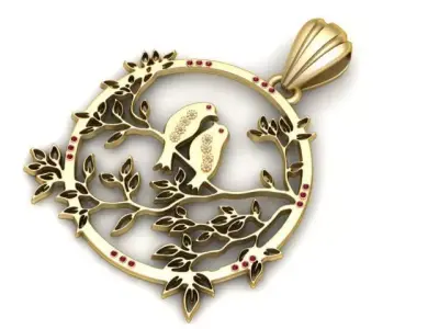 Love Birds Pendant 3D Printable Model 3D print model