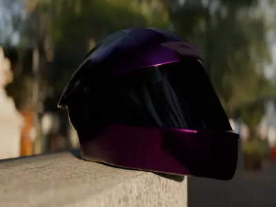 Futuristic Motorcycle Helmet 3D Model - High Quality 3D model