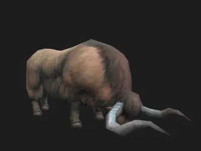 animated yak Low-poly 3D model