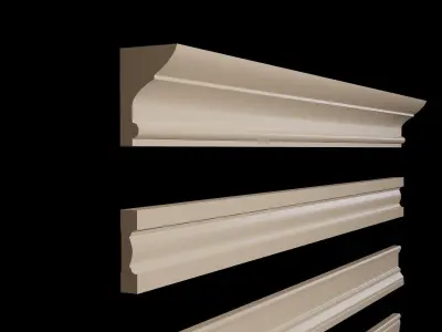 Moldings Collection 3 - 20 classical moldings profiles Low-poly 3D model