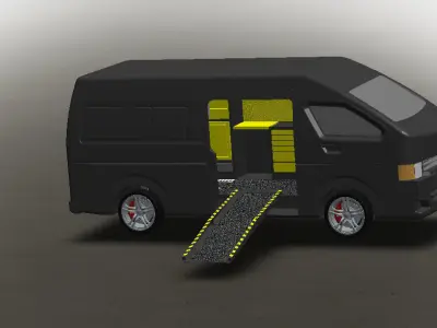 Workshop Van - Toyota hiace  3D model
