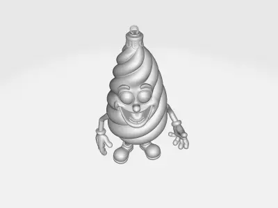 Festive Spiral Ornament Character Whimsical Christmas Holiday 3D print model