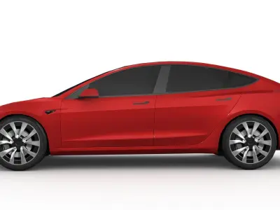 Tesla Model 3 2024 Low-poly 3D model