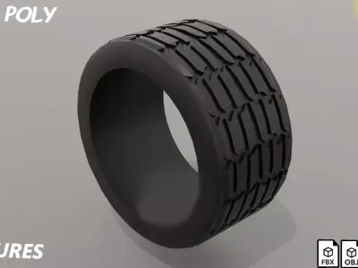 car wheel Low-poly 3D model order