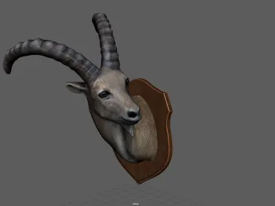 WILD GOAT TROPHY Low-poly 3D model