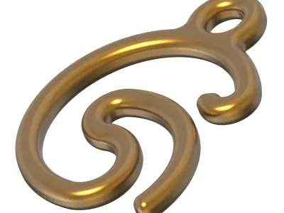 Stylish Pendant Letter G 3D print model