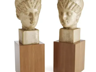 Greek woman head sculpture 3D model