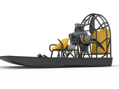 Drag racing Airboat Scale 1 to 25 3D print model