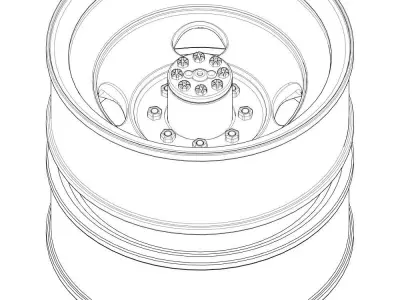 3d printable truck wheels dual rear 3D print model