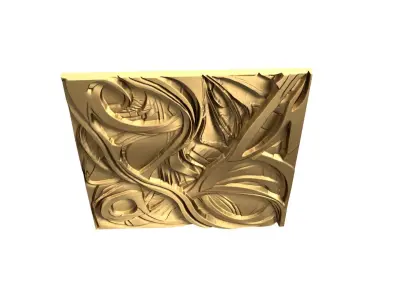 3D Printed Ornamental Wall Panel decor set 3D print model