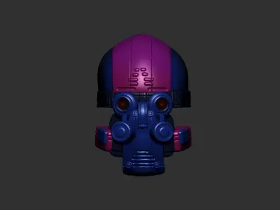 helmet high poly sculpt 3d printable ver 7 3D model 3D model 21