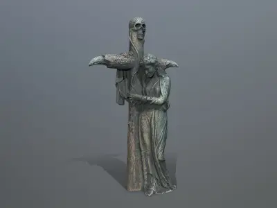 woman Statue Low-poly 3D model