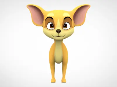 Golden Chihuahua Low-poly 3D model