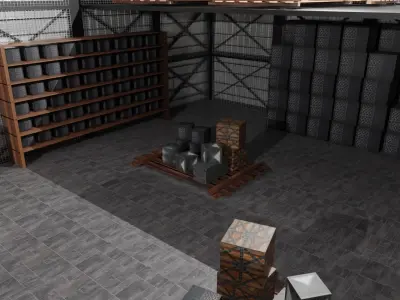 Warehouse Interior Low-poly 3D model purchase