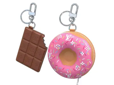 Louis Vuitton Bag Chocolate Donut Charm Keychain Low-poly 3D model