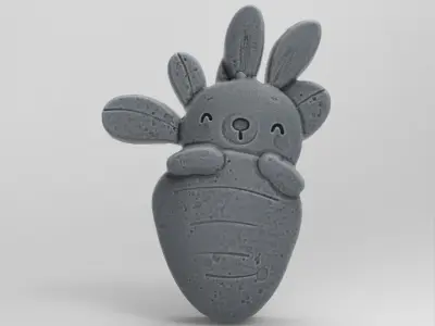 easter rabbit carrot decor  3D print model