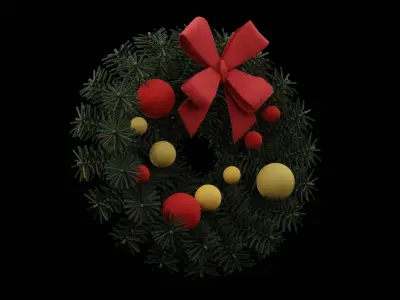 Christmas Wreath Low-poly 3D model get