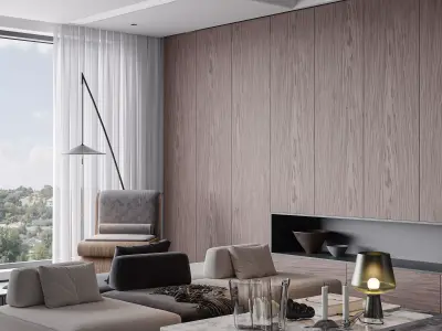 Modern living room dining room interior scenes 228 3D model