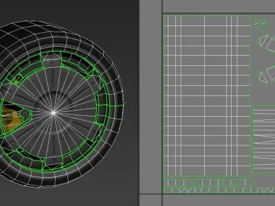 WHEEL AND TIRE 1 3D model Low-poly 3D model