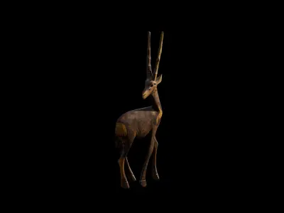 Anydrafts Wooden antelope 01 Low-poly 3D model