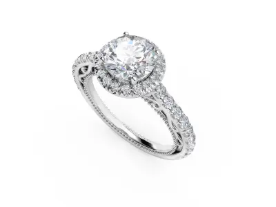 ZRP018 person engagement ring in rose gold 3D print model