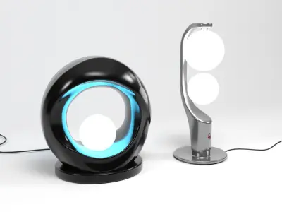 Sci-fi Lamps Low-poly 3D model