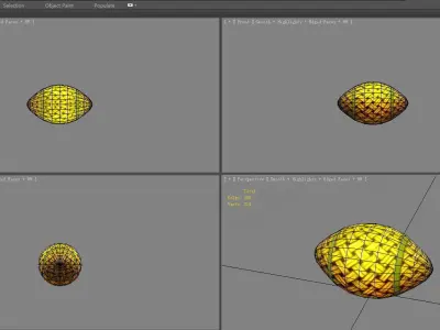 Cartoon Woven Rugby - American football Low-poly 3D model
