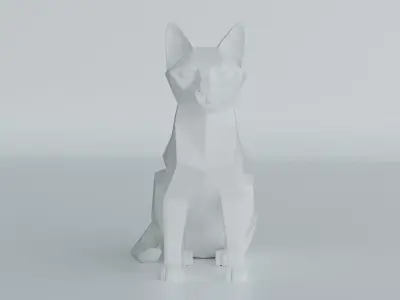 cat sitting sculpture print model 3D print model