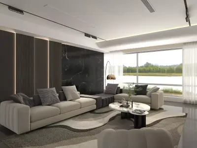 Living Room Scene 3D model