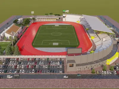 Football Stadium with 10000 seates  3D model
