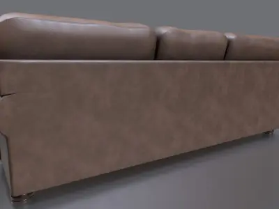 Leather couch Low-poly 3D Game ready model Low-poly 3D model Low-poly 3D model