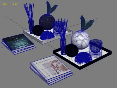 CB2 Decoration Set 1 For Coffee Tables 3D model