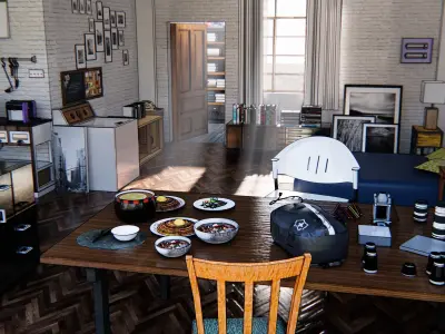 Living room 3D model 9
