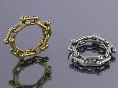 Tiffany Hardwear Ring Jewelry Gold  3D print model