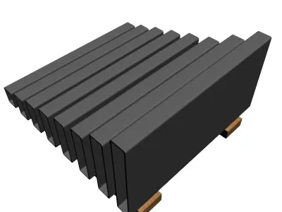 3 16in Wall x2in Rectangle Tube 3D model