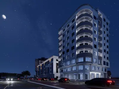 Premium Midrise Building - Retail and Apartments 3D model