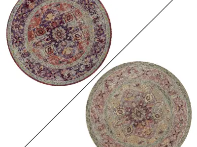 Round Rug Set 45 3D model