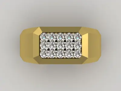 man diamond gold ring mr0131 3D print model