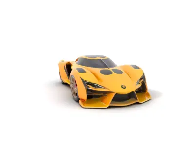 Luminous Gold Hypercar model pack Low-poly 3D model