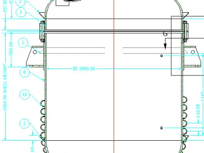 Pressure Vessel 5000L Drawing 3D model