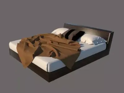 masterbed bed with blankets 3D model